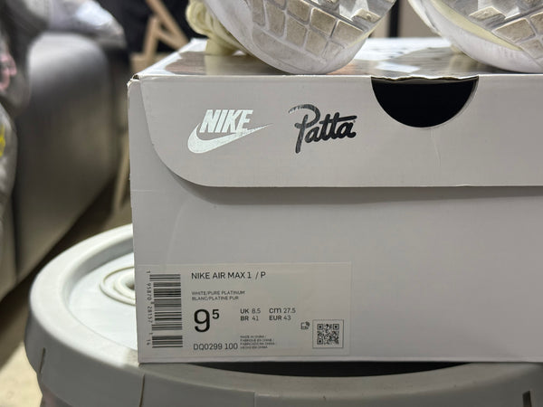 Nike Air Max 1 / Patta - Pure Platinum Size 9.5