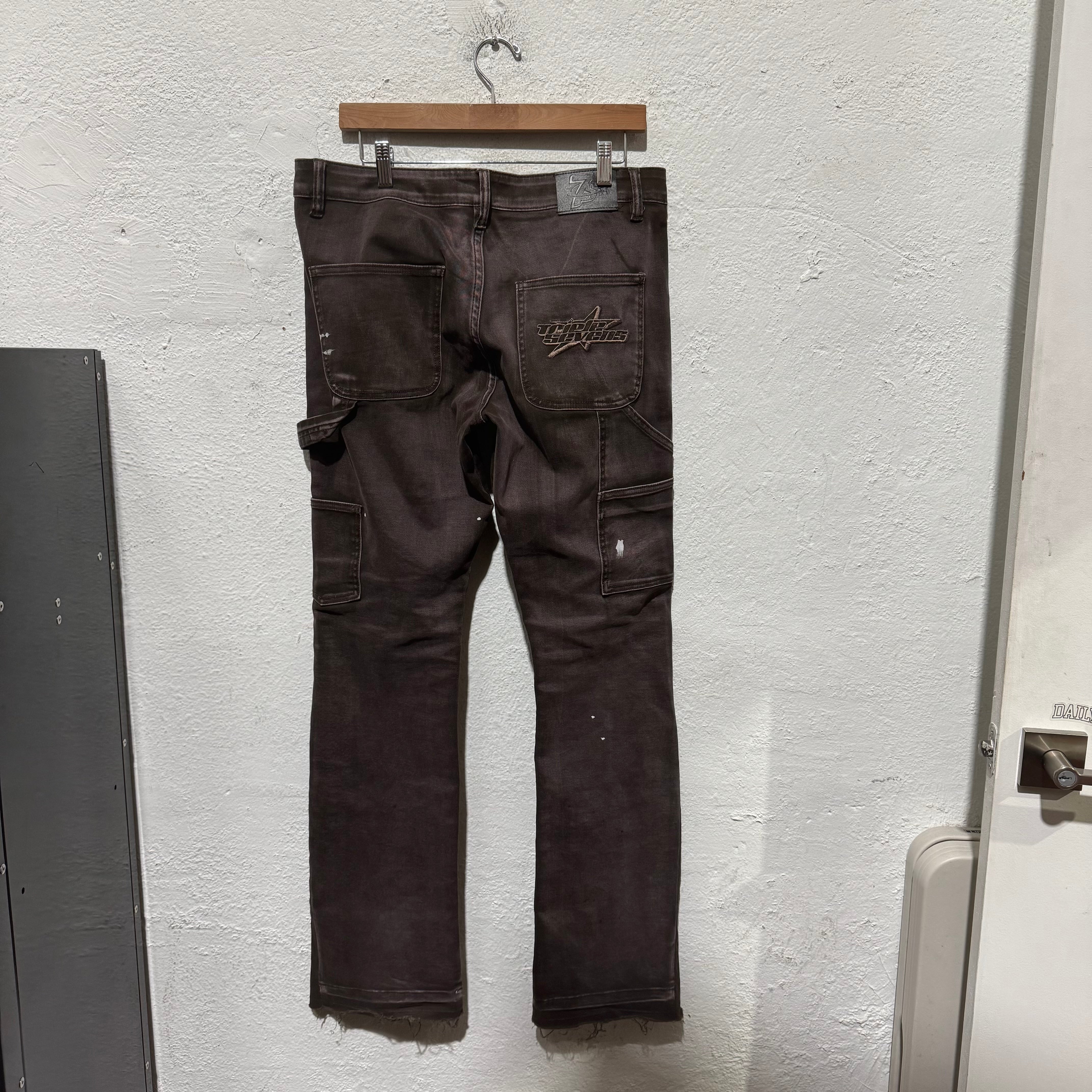 USED 777 Denim Jeans - Brown Size 34