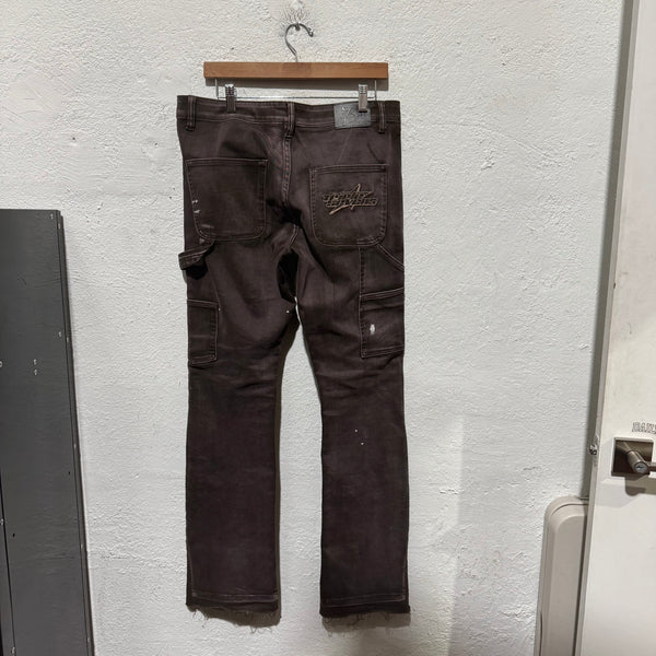 USED 777 Denim Jeans - Brown Size 34