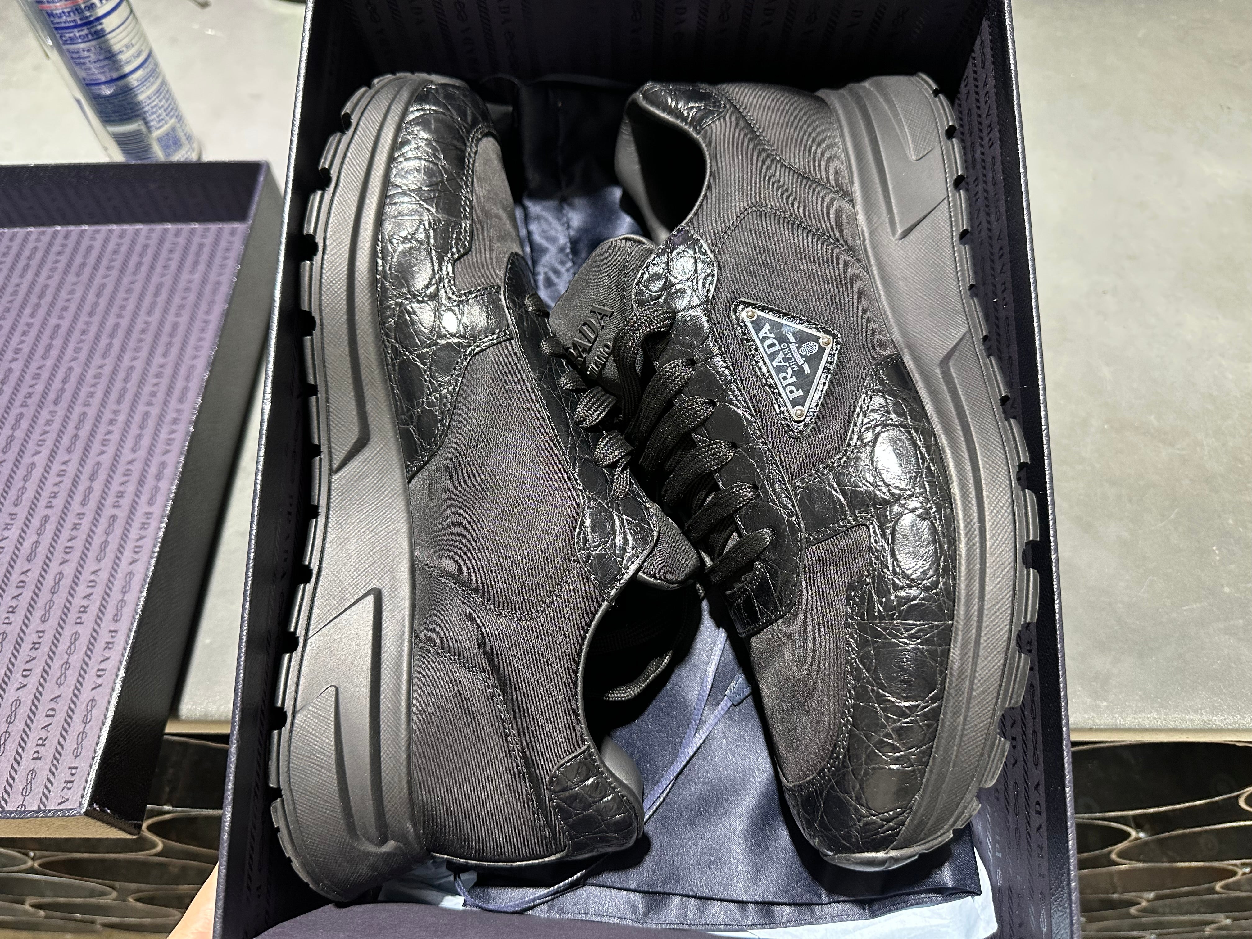 Prada Prax Re-Nylon Custom Croc - Black Size 8UK / 9-9.5US
