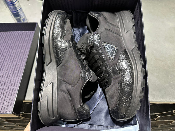 Prada Prax Re-Nylon Custom Croc - Black Size 8UK / 9-9.5US