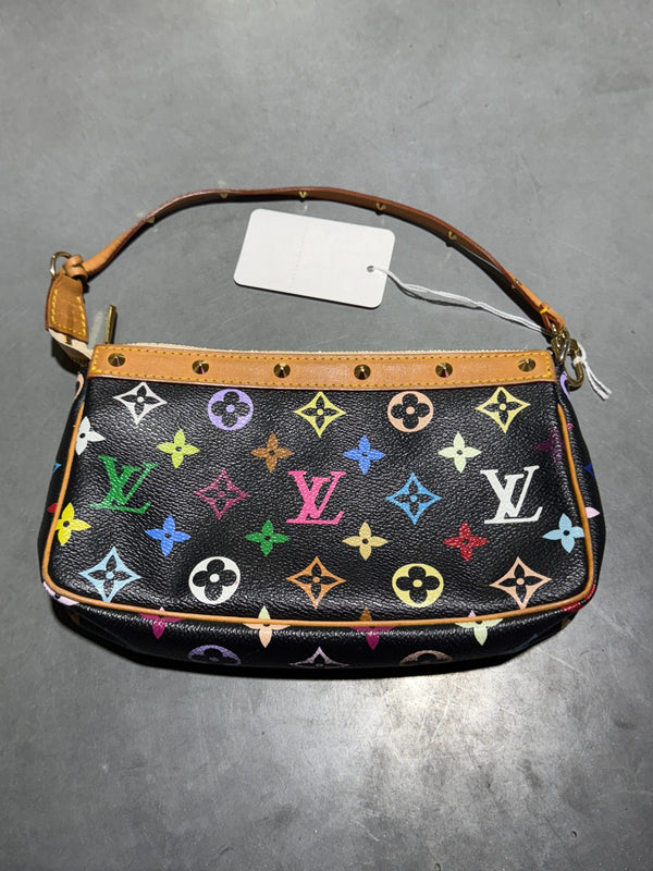 Clean 2000s Louis Vuitton x Murakami Pouchette Bag - Black/Multi
