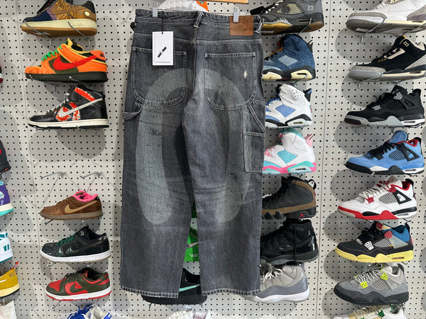 NEW Evisu Carpenter Denim Jeans - Mid Tone Grey Size Large