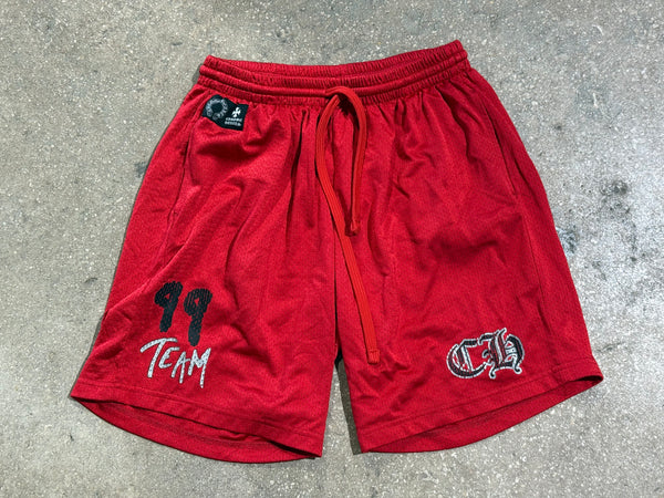 USED Chrome Hearts x Matty Boy Mesh Shorts - Red Size Large