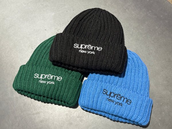 NEW Supreme Ribbed Classic Logo Beanie