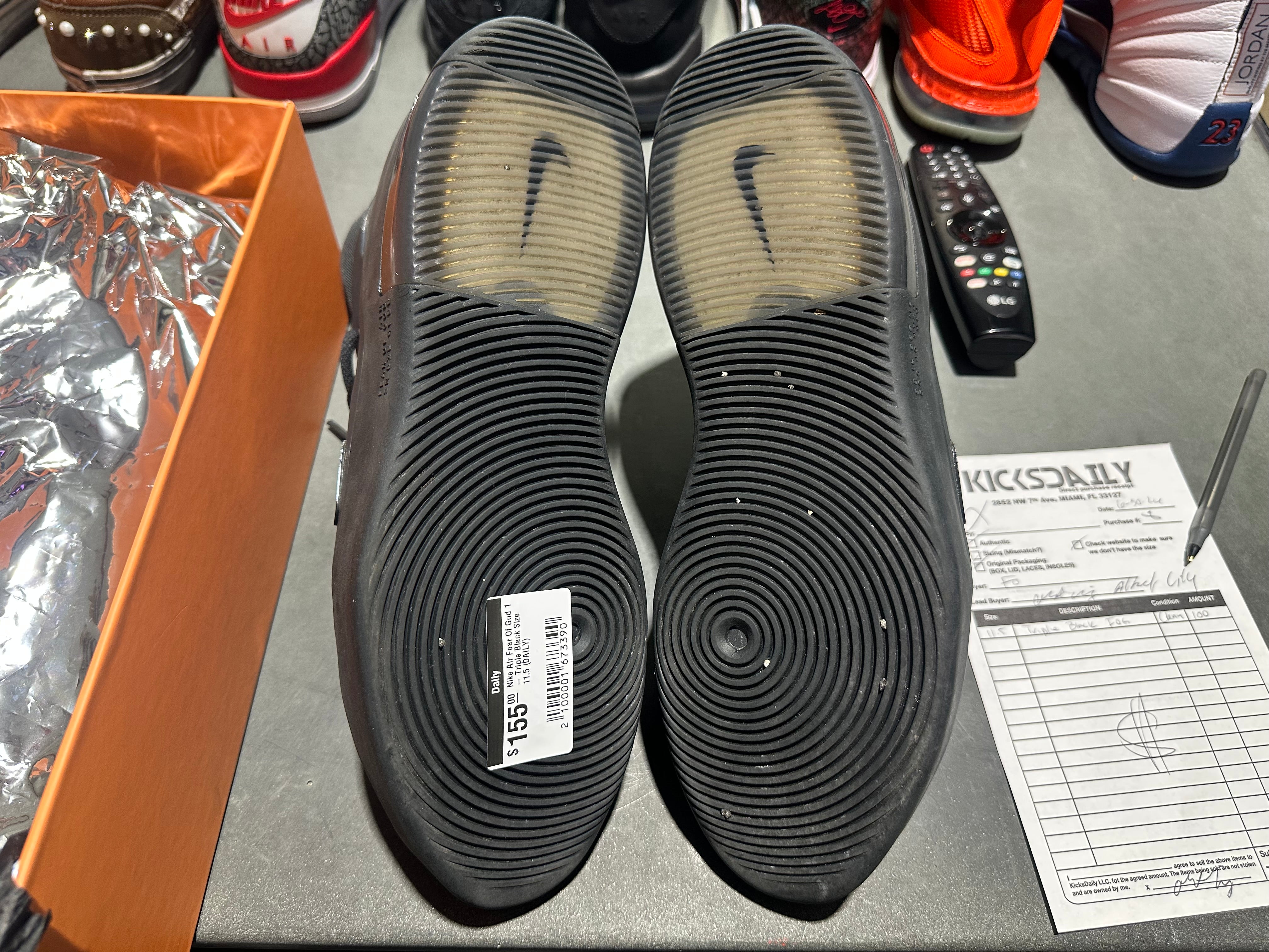 Nike Air Fear Of God 1 - Triple Black Size 11.5