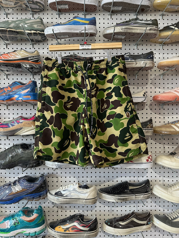 USED Bape Water Shorts - Green Camo Size Large