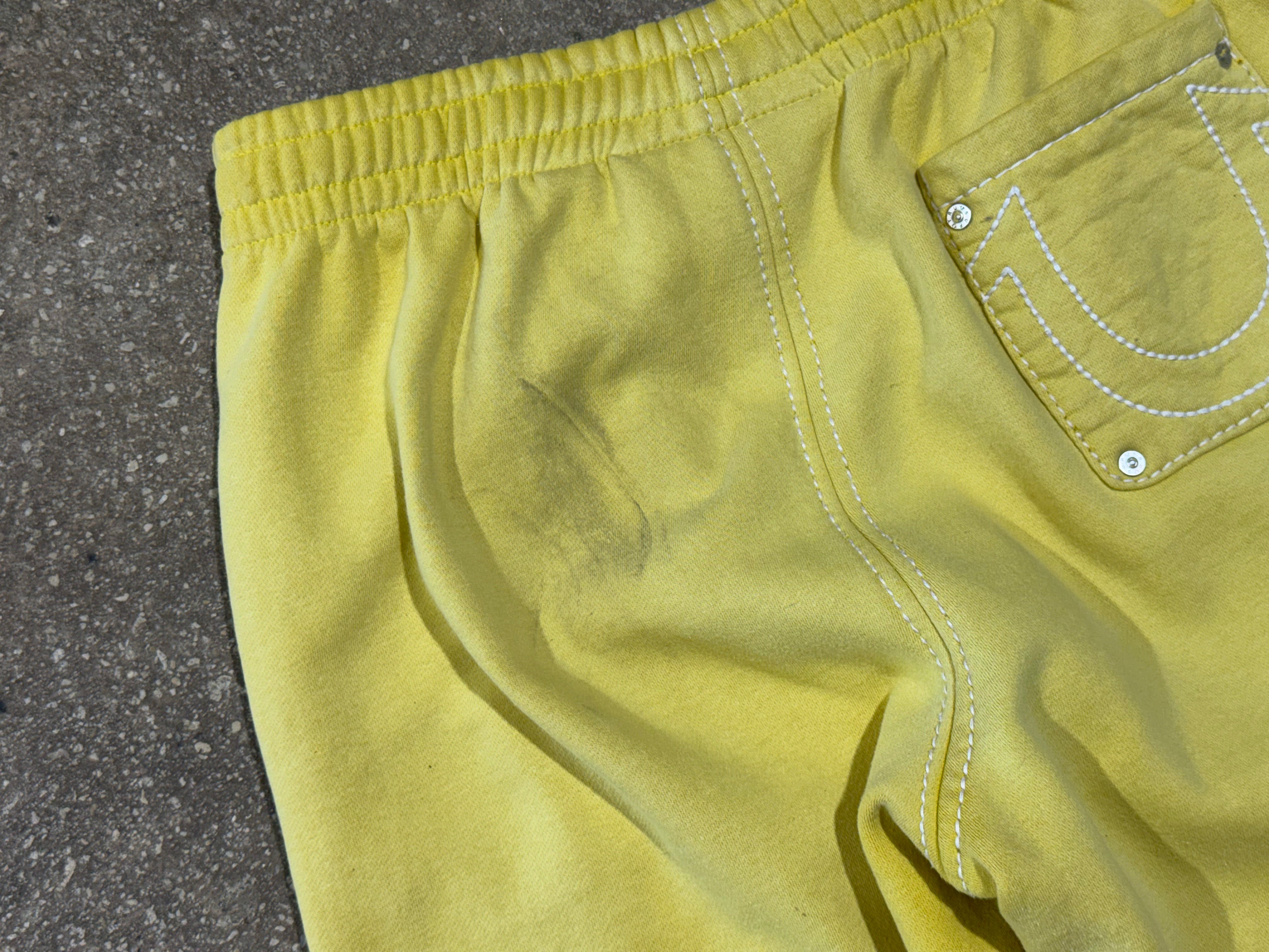 USED Supreme x True Religion Sweatpants - Yellow Size Medium