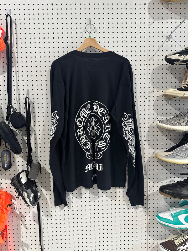 NEW Chrome Hearts Miami Longsleeve Tee - Black Size XL