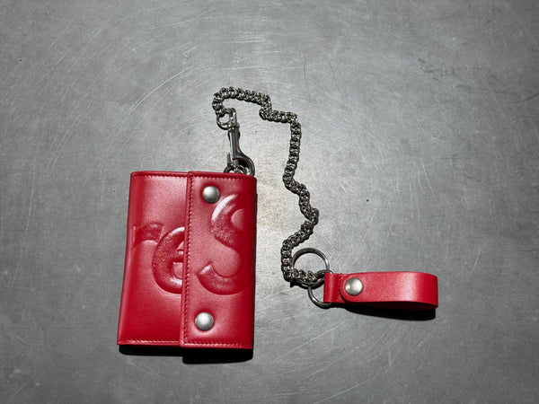 NEW Supreme Leather Chain Wallet - Red