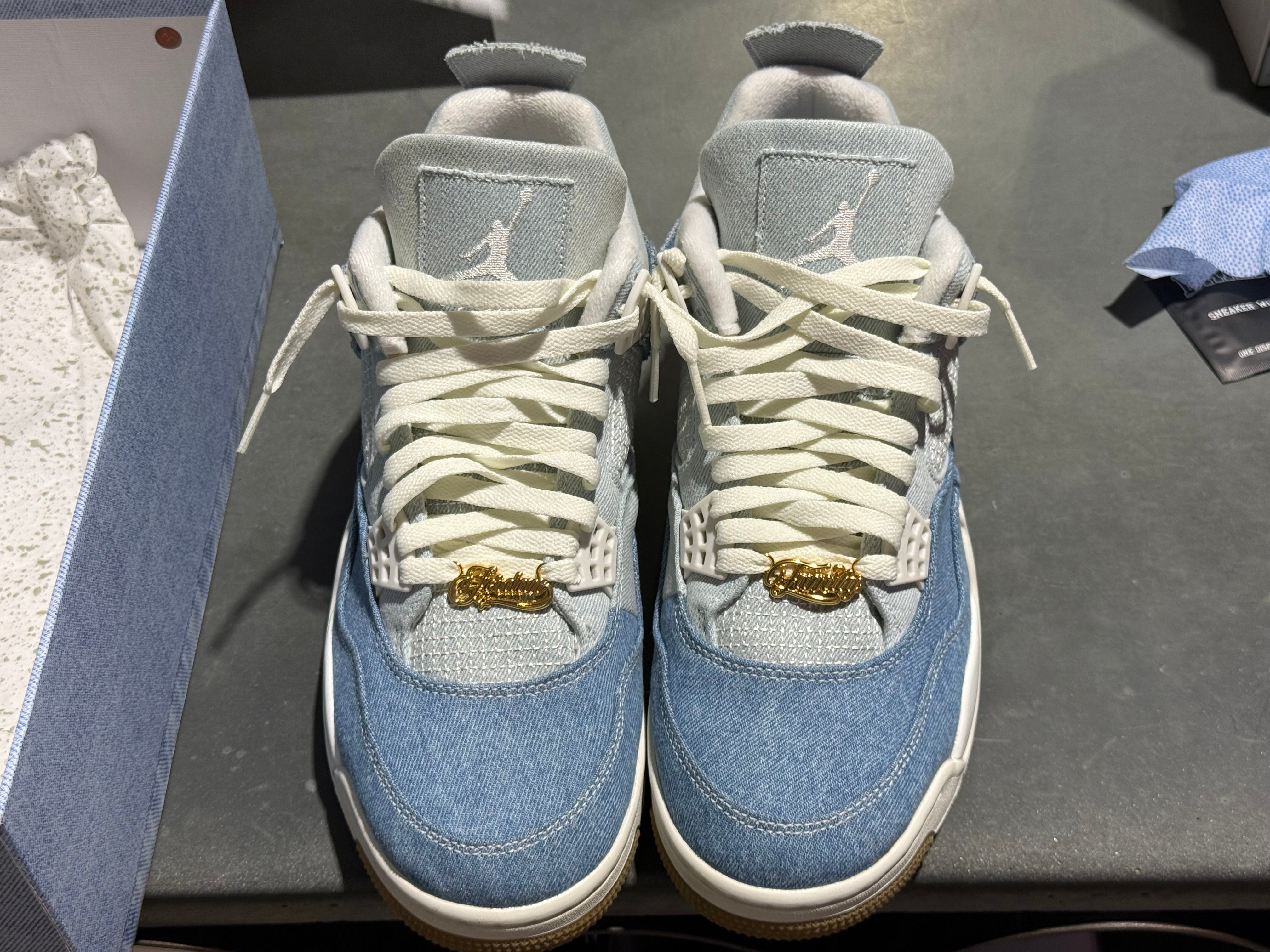 WMNS Air Jordan 4 Retro TEX - Denim Worn Blue Size 12W/10.5M