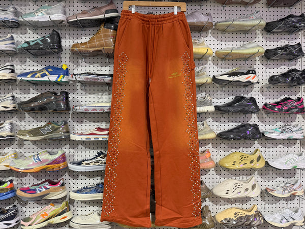 NEW HMDD Crystal Sweatpants - Orange Size Large