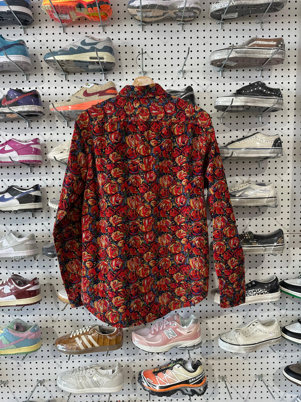 USED FW18 Supreme Roses Corduroy Shirt - Red Size Medium