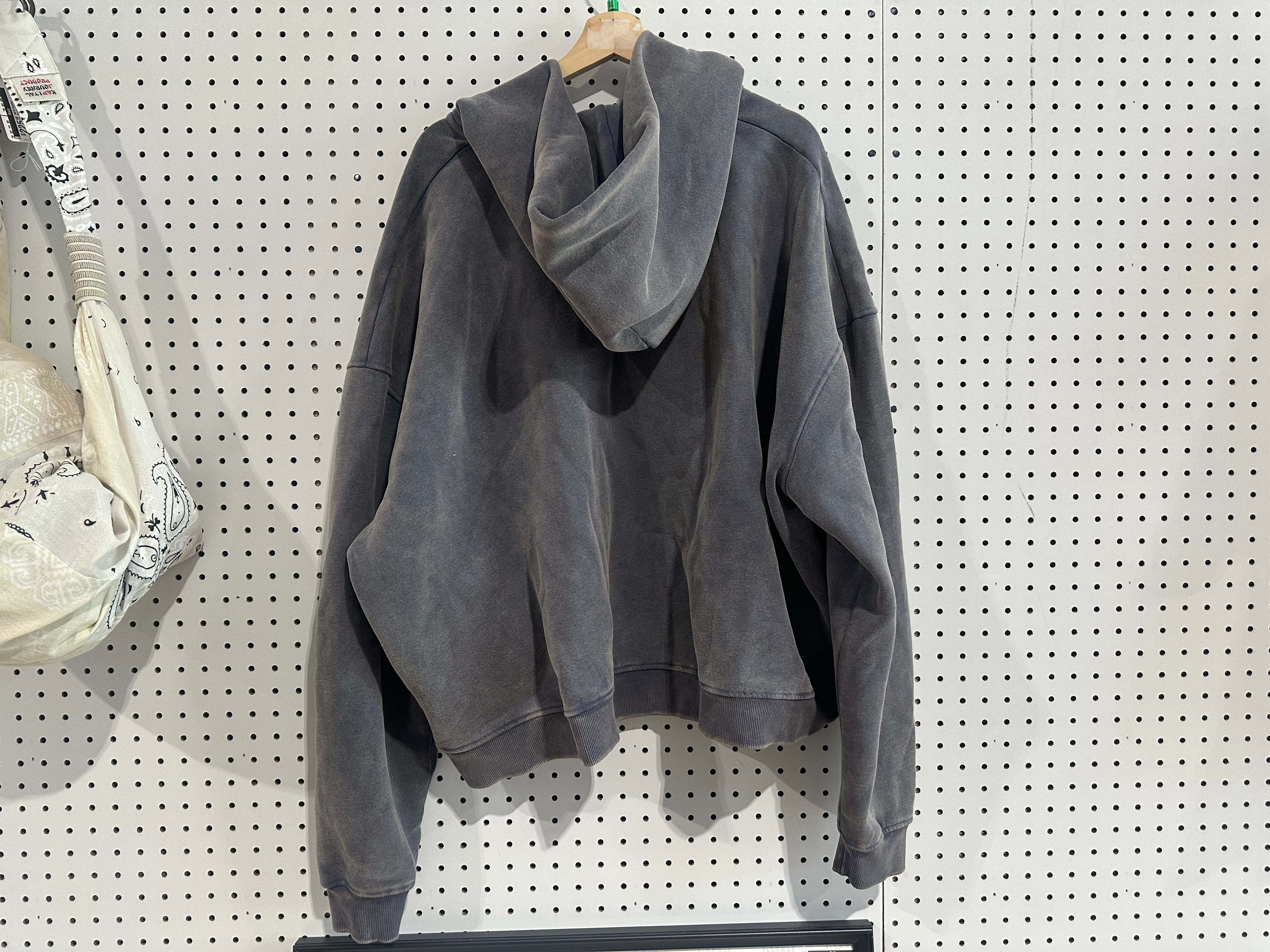 USED GV Gallery Blank Zip Up Cropped Hoodie - Washed Stone Size XL