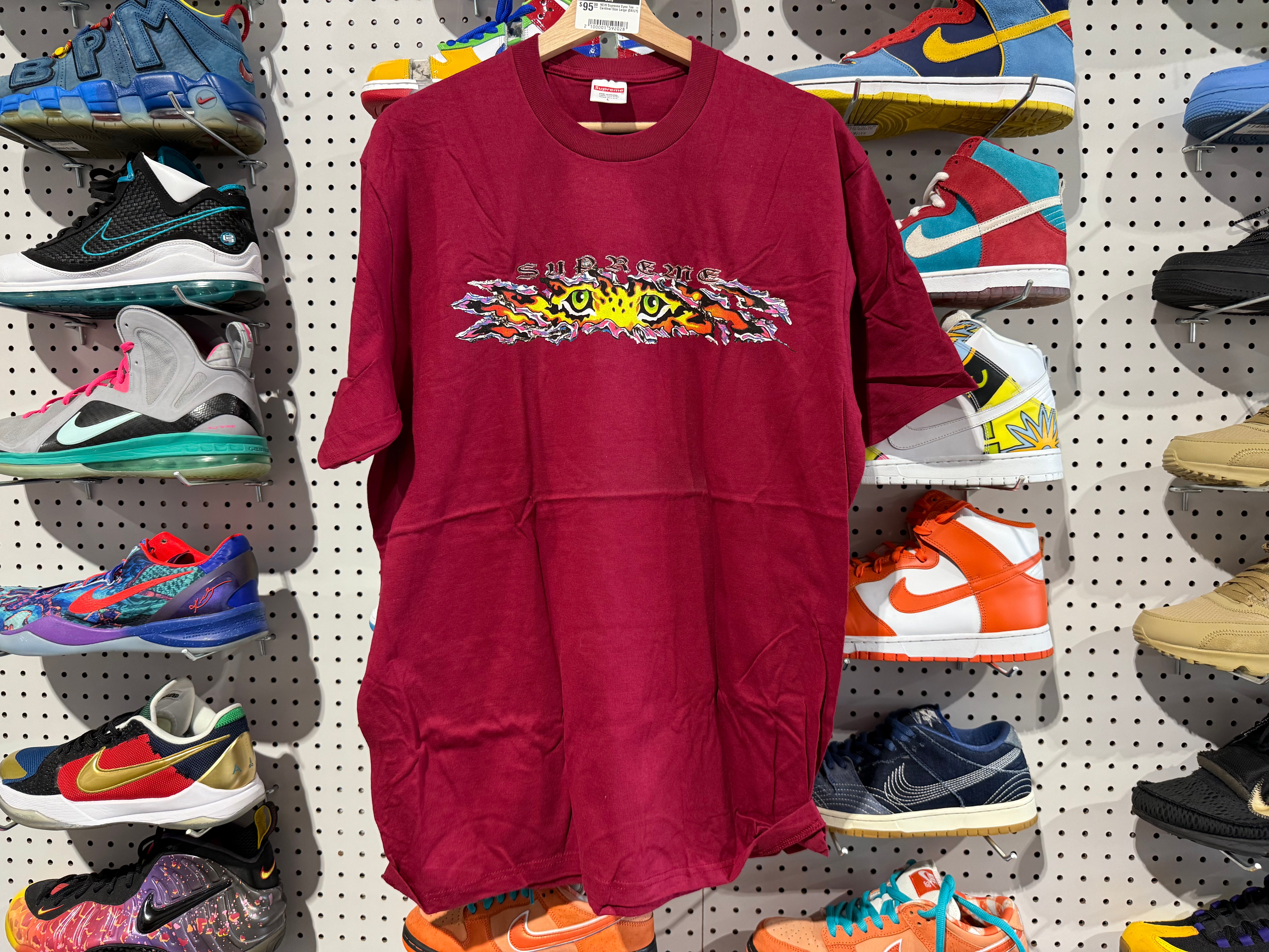 NEW Supreme Eyes Tee - Cardinal Size Large