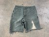 USED Distressed Carhartt Shorts - Olive Size 34