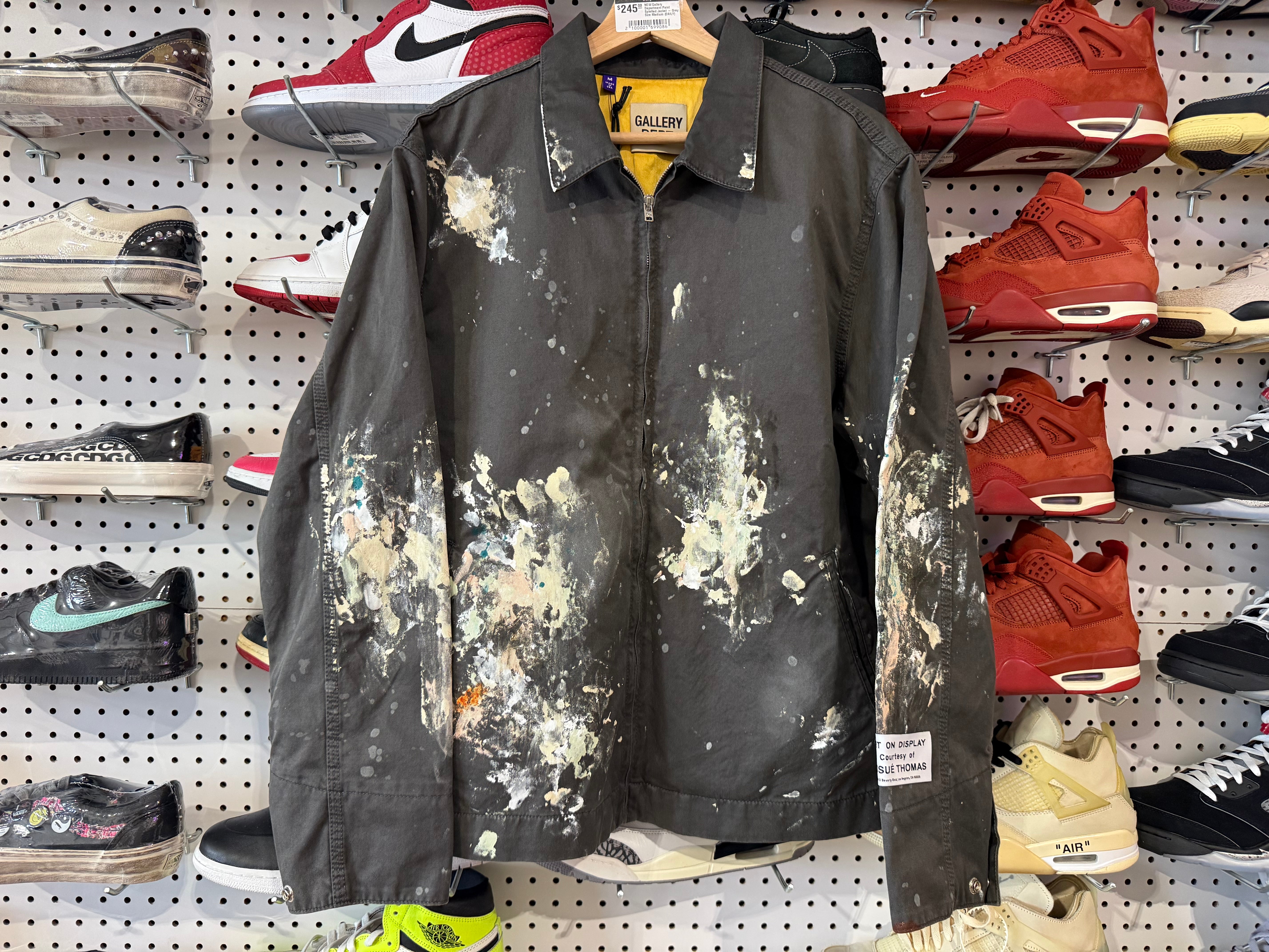 NEW Gallery Department Paint Splatted Jacket - Grey Size Medium