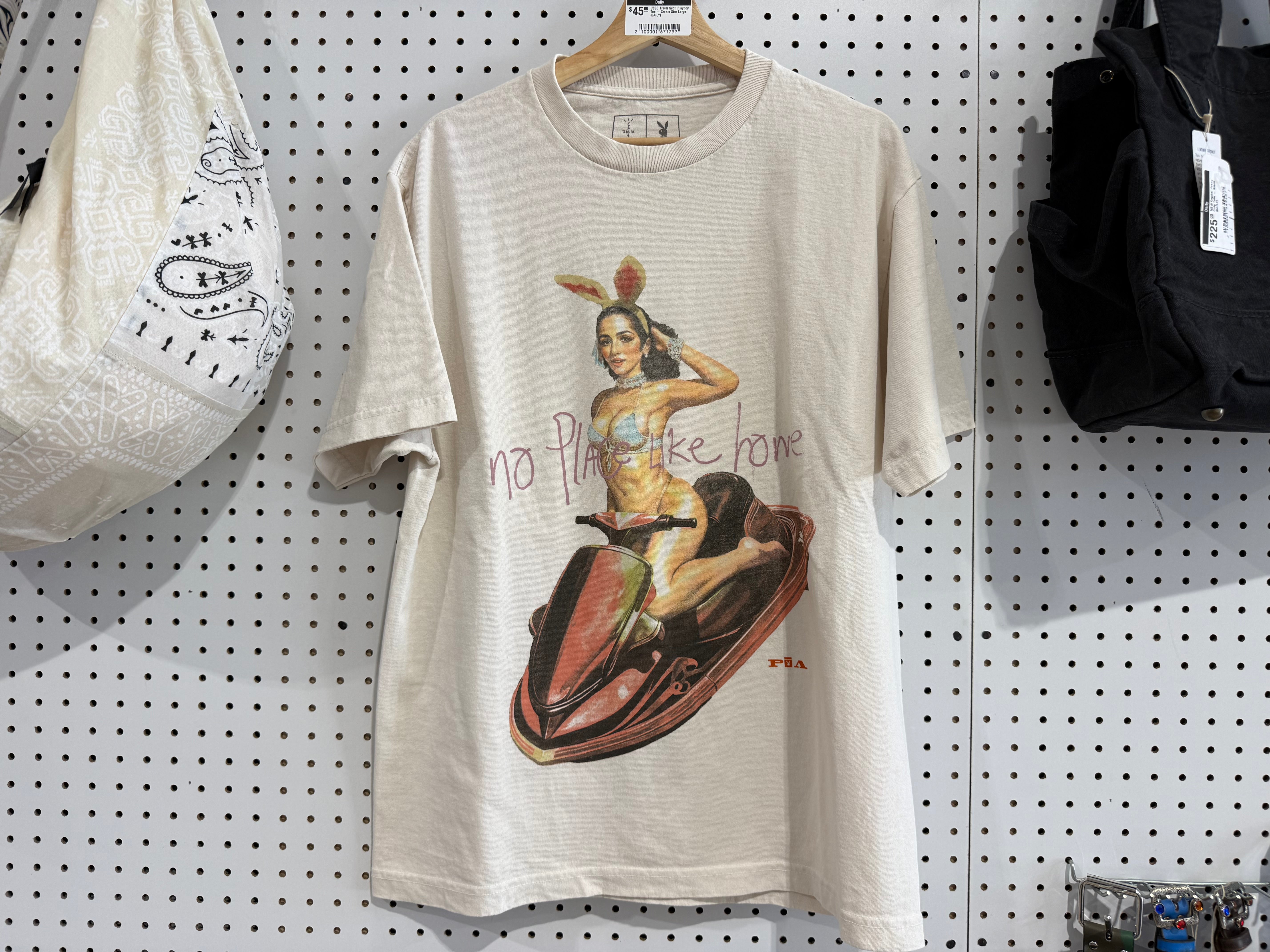 USED Travis Scott Playboy Tee - Cream Size Large