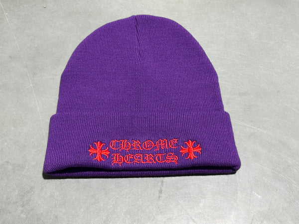 NEW Chrome Hearts Watch Cap Beanie - Purple/Red