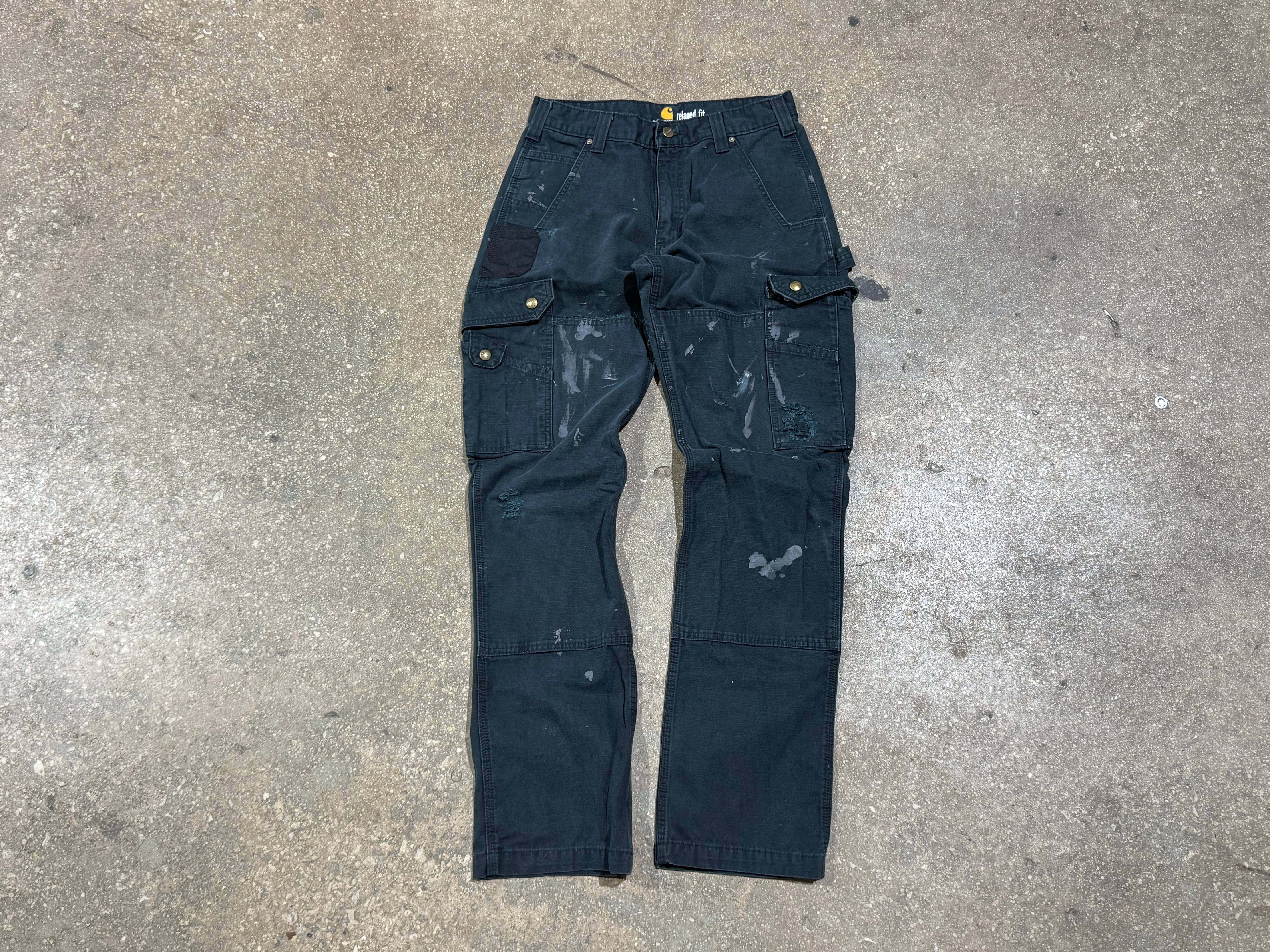 USED Distressed Carhartt Utility Pants - Black Size 30x33