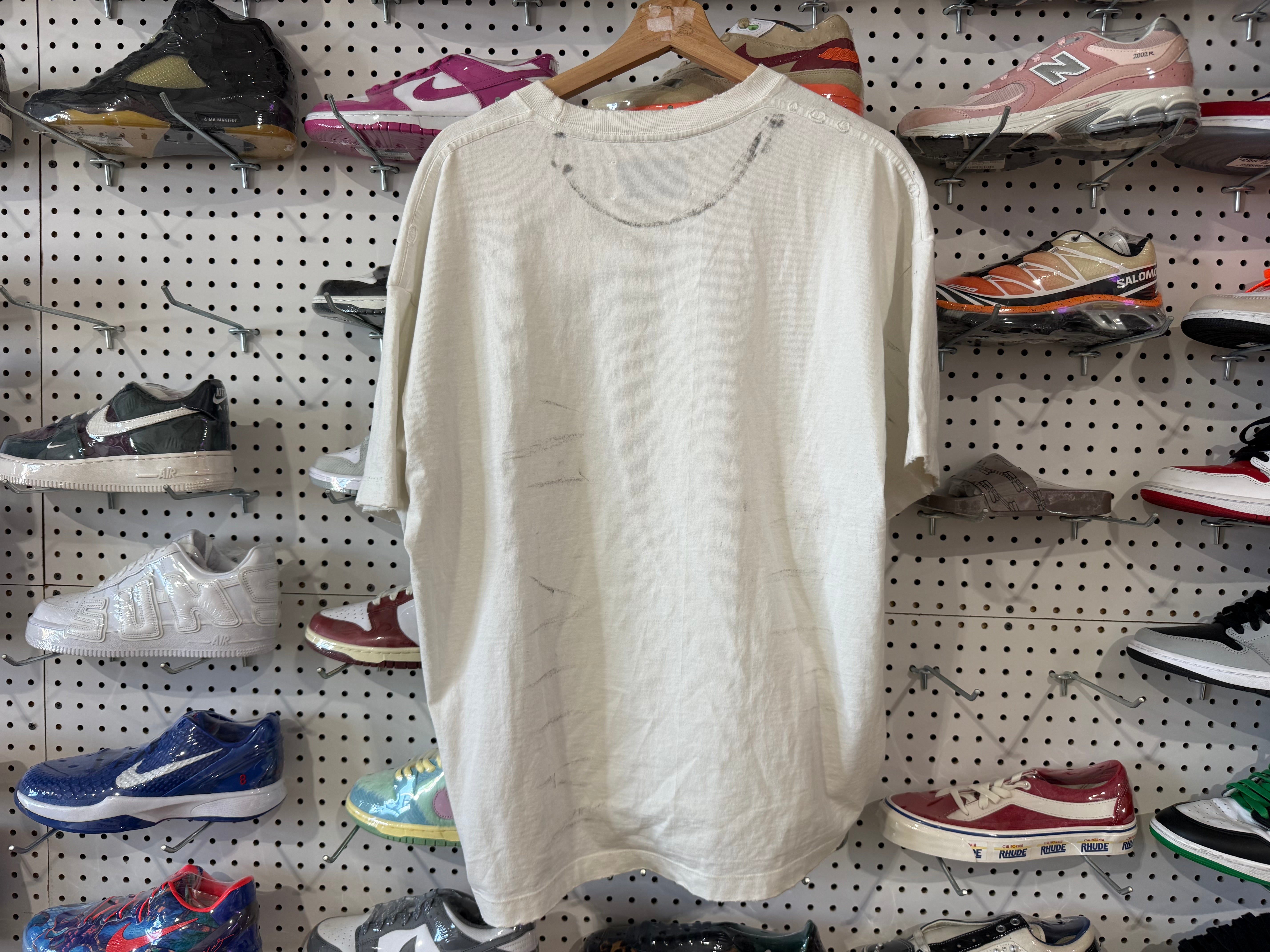 USED Satoshi Nakamoto Distressed Tee - White Size Small