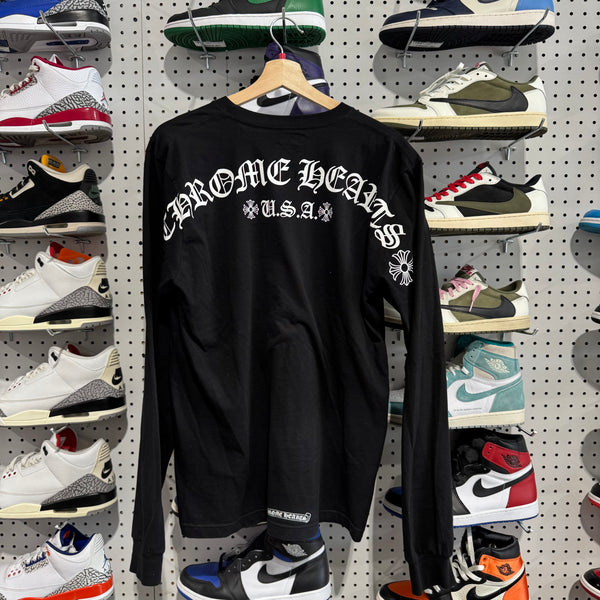 USED Chrome Hearts L/S Pocket USA Tee - Black Size Large