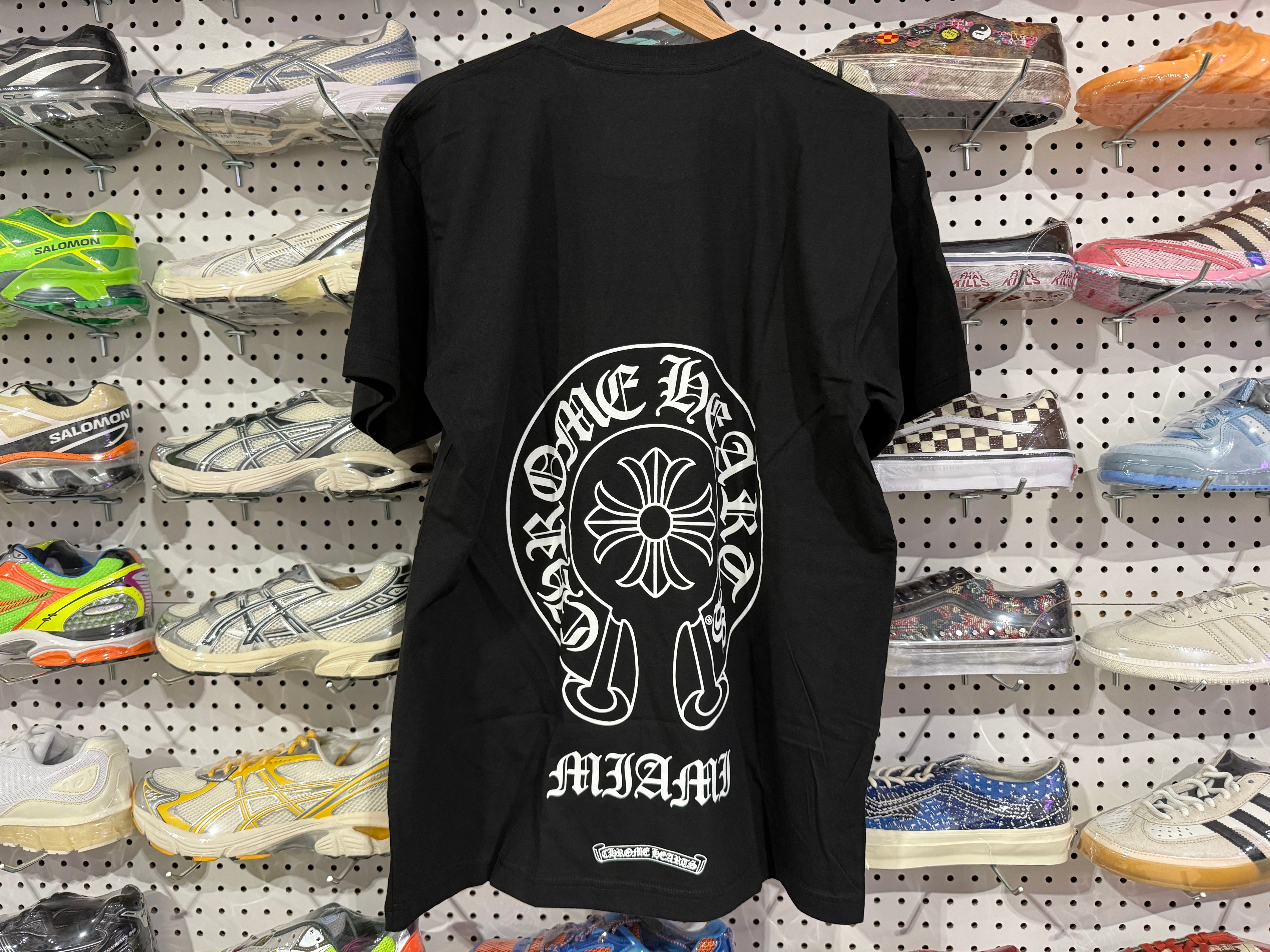 NEW Chrome Hearts Horse Shoe Miami Pocket Tee - Black Size Large