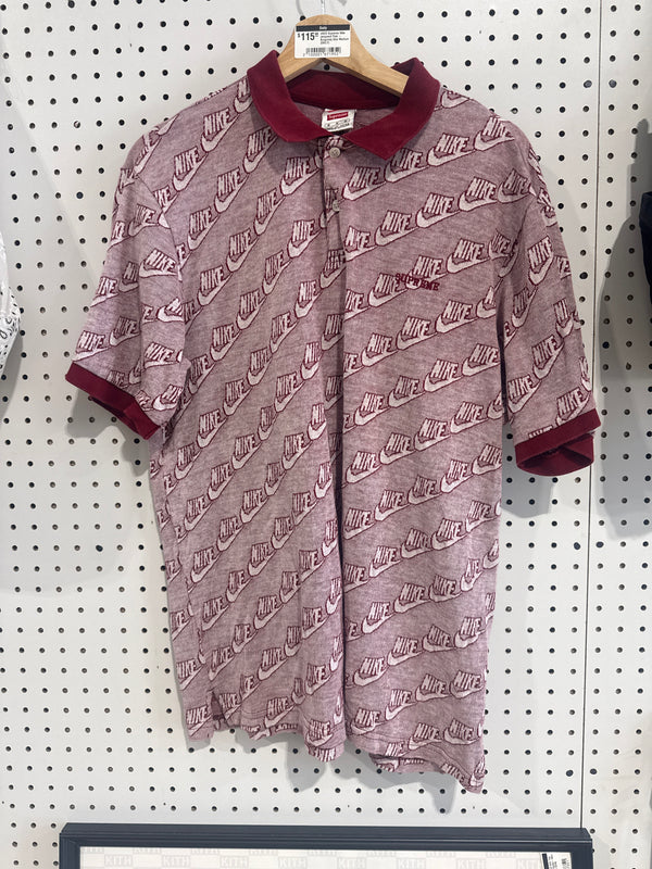 USED Supreme Nike Jacquard Polo - Burgundy Size Medium