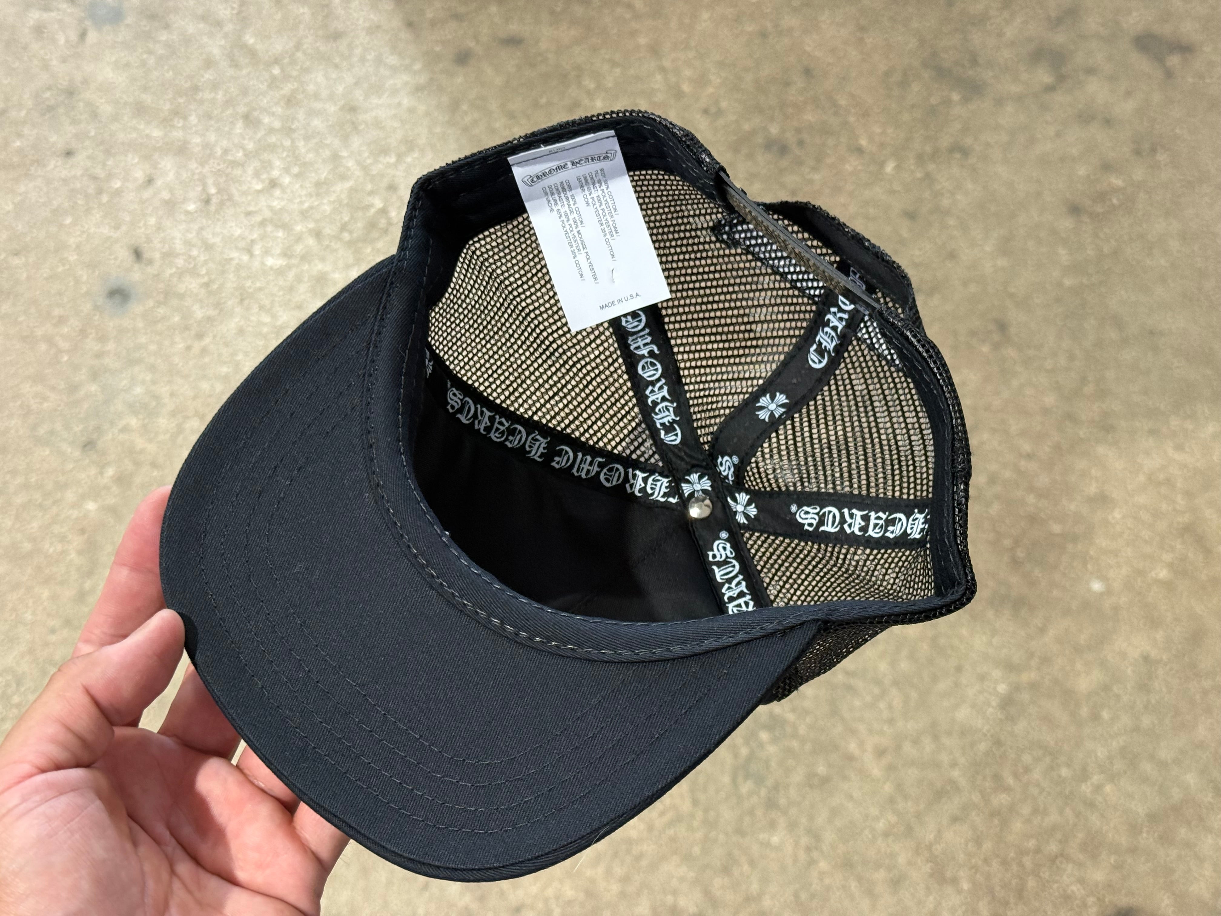 NEW Chrome Hearts Cemetery Trucker Hat - Black Pony Hair