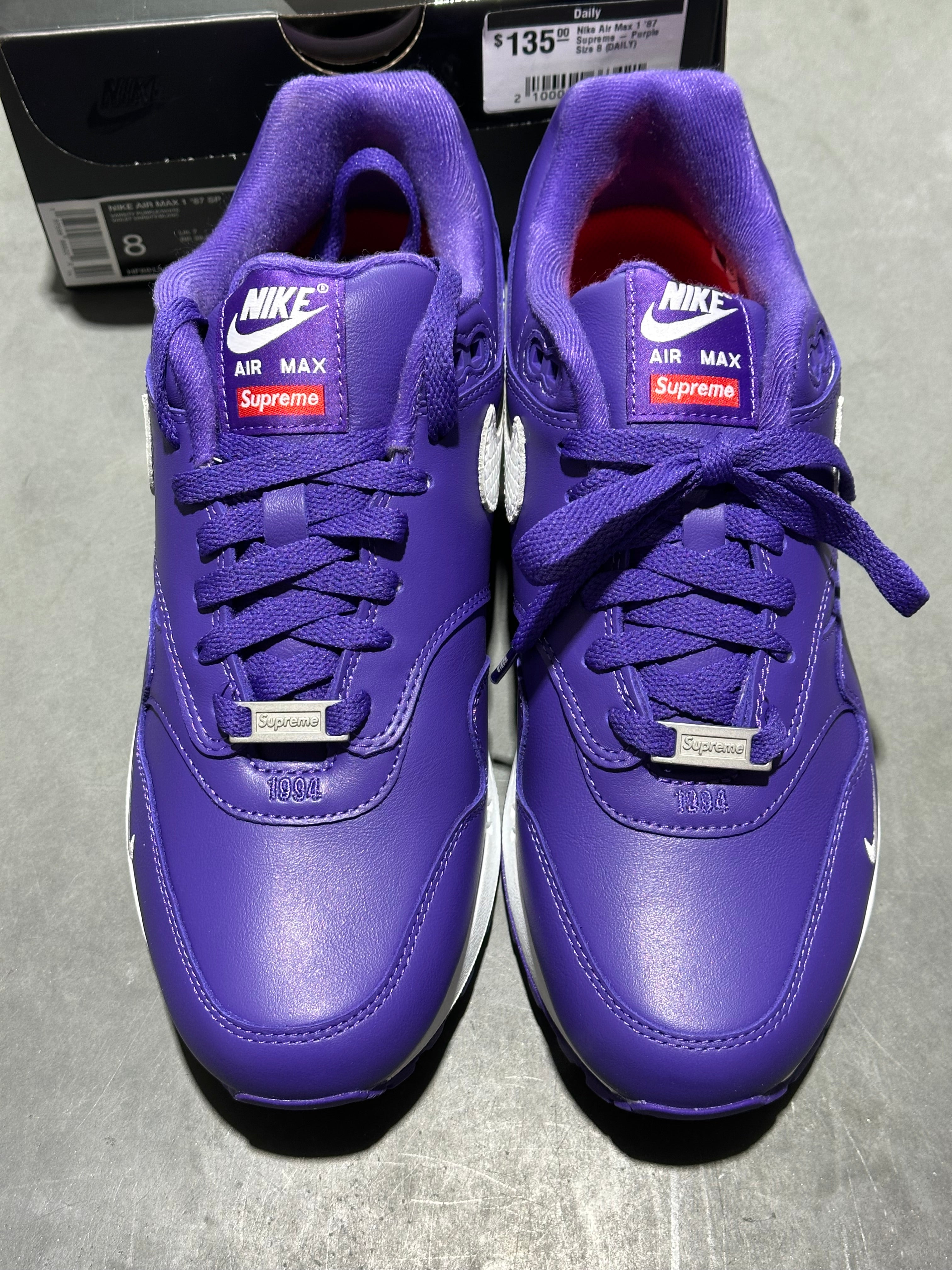 Nike Air Max 1 '87 Supreme - Purple Size 8 (DAILY)