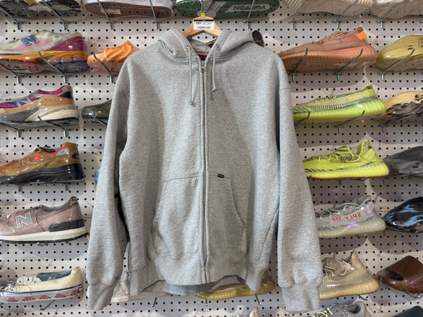 USED Supreme Zip Up Hoodie - Grey Size Medium