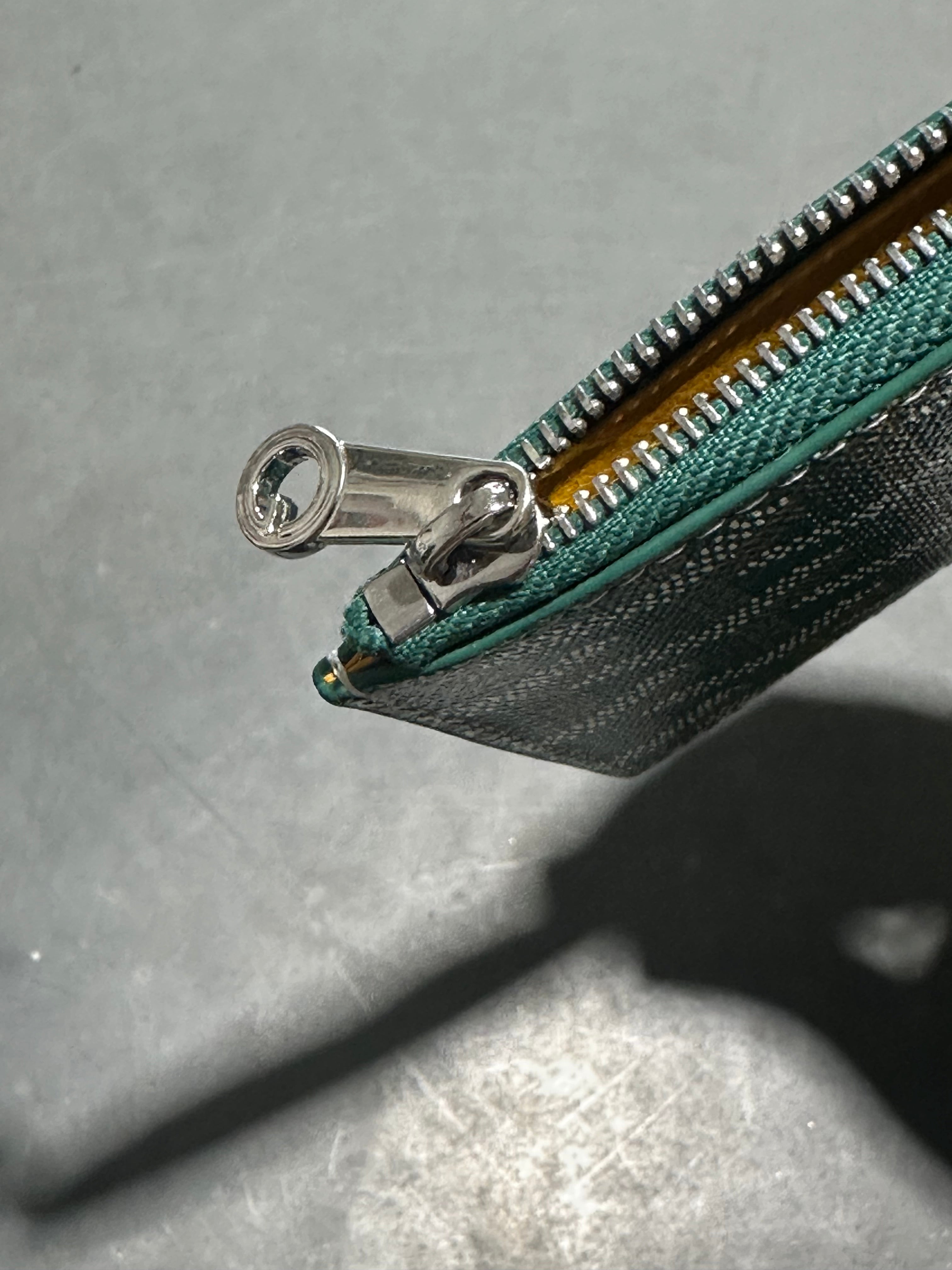 Clean Goyard Bourbon Zipped Card Holder - Green