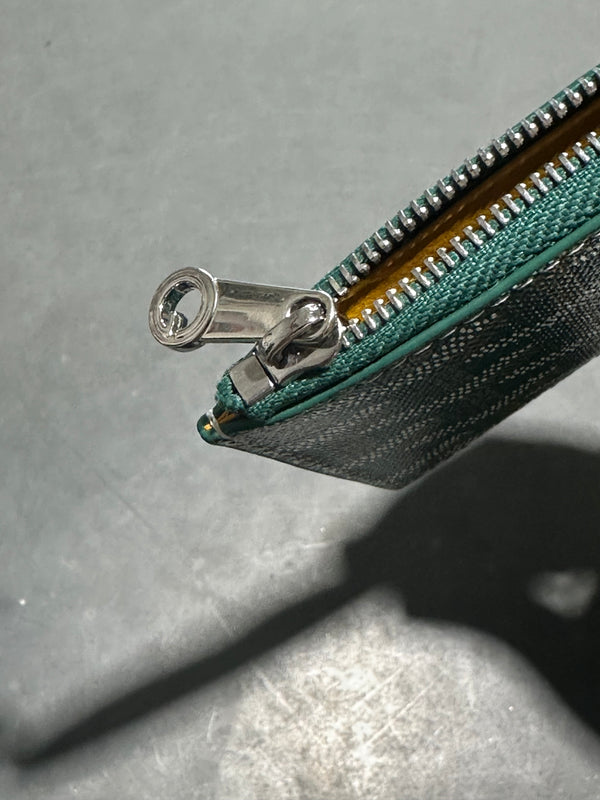 Clean Goyard Bourbon Zipped Card Holder - Green