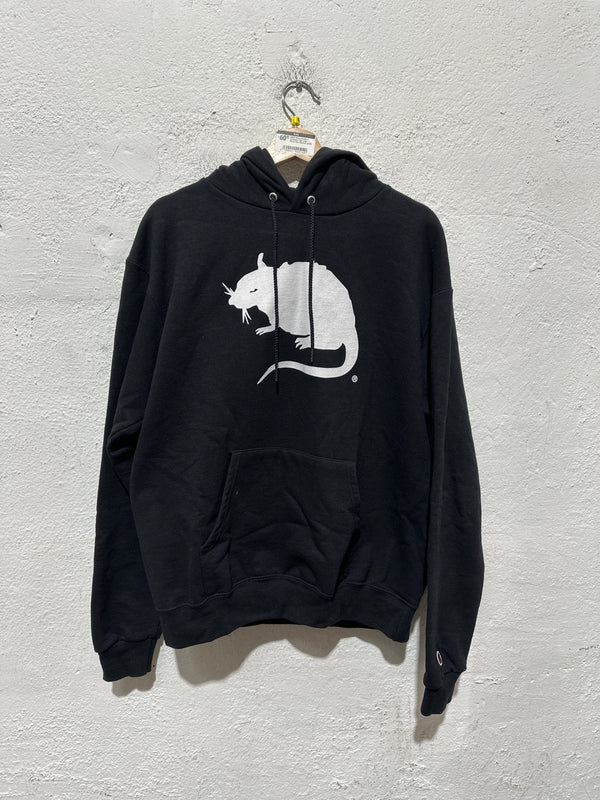 USED Stray Hoodie x Champion Rat Logo - Black Size Medium