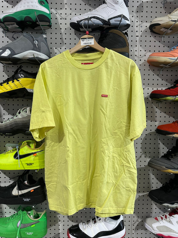 USED Supreme Small Box Tee - Light Yellow Size Large