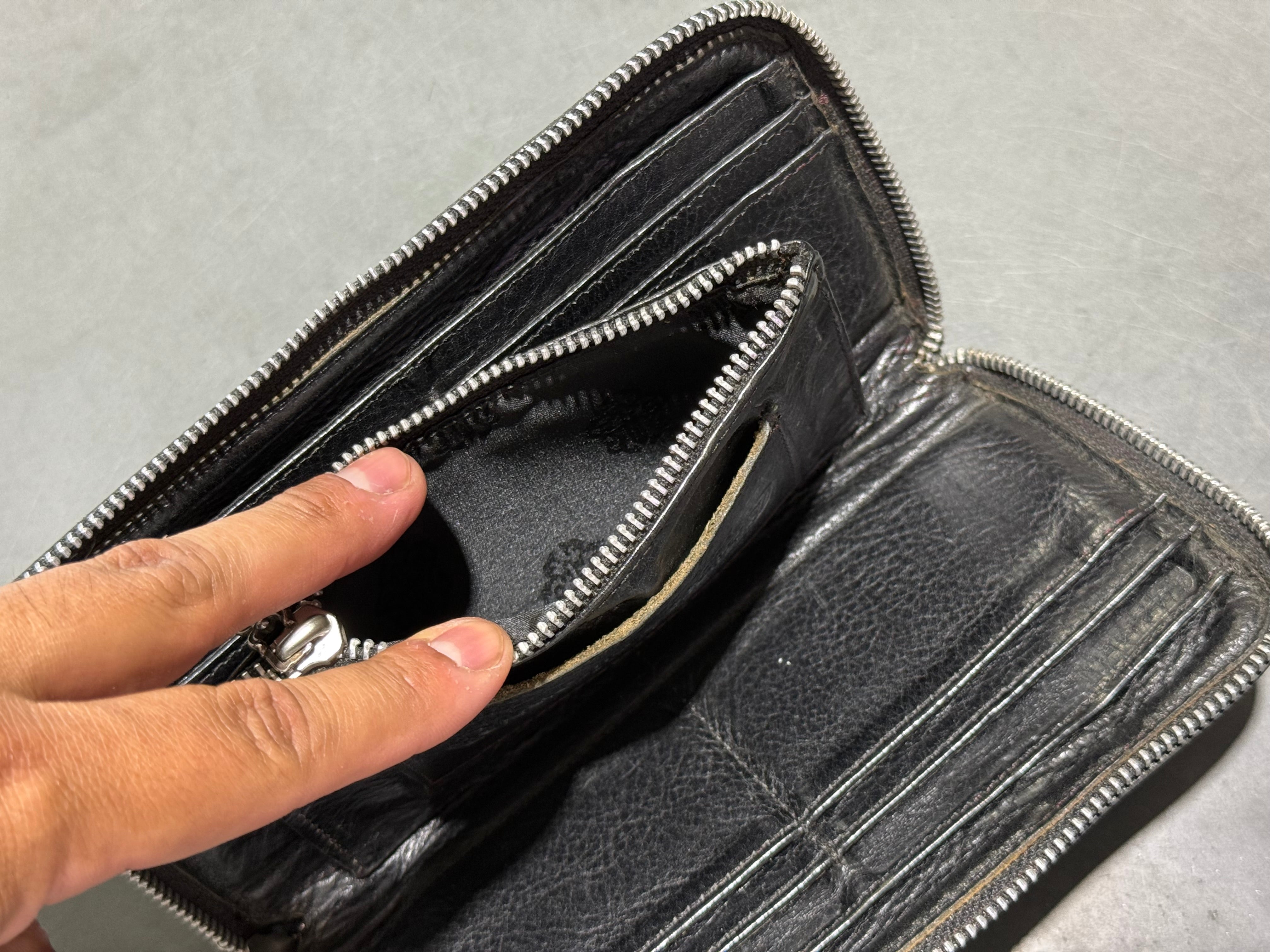 USED Chrome Hearts Double Fleur Zip Wallet