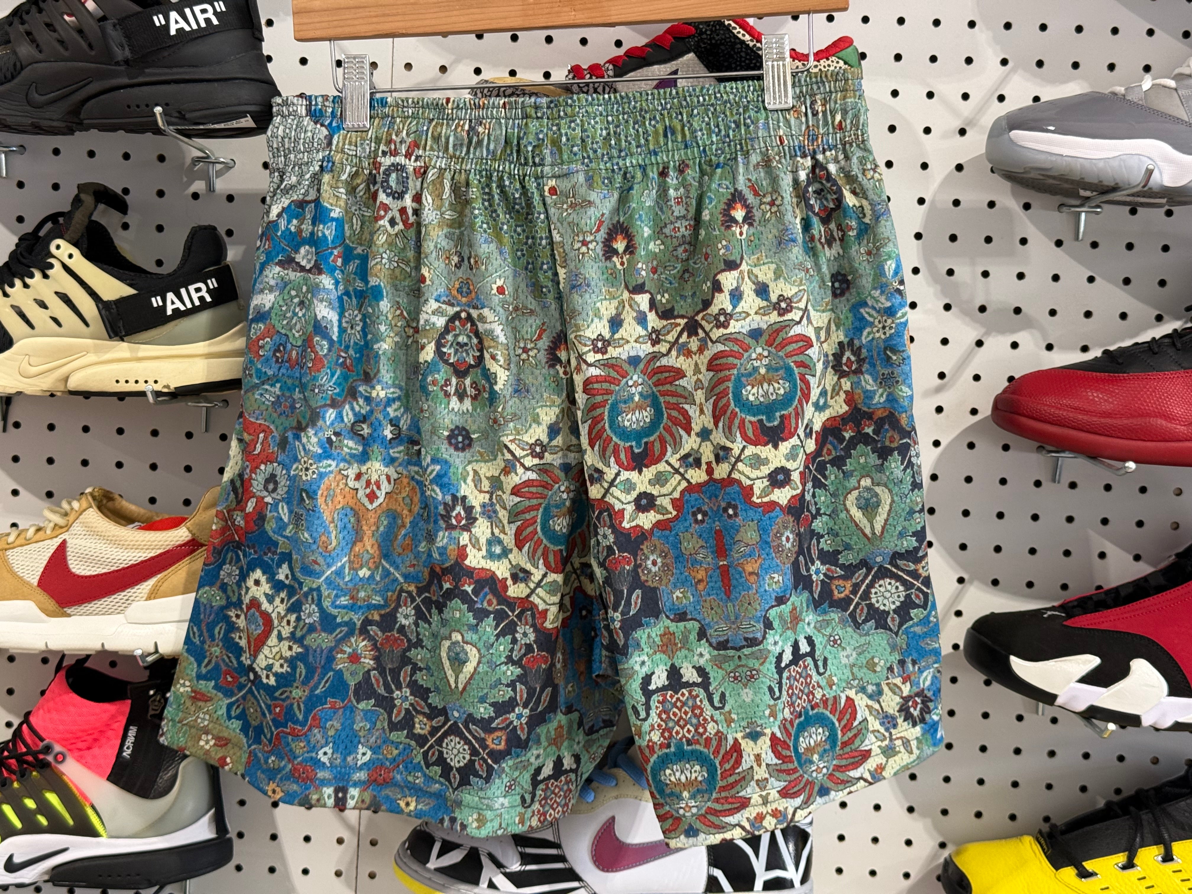 NEW Eric Emanuel Paisley Rug Shorts - Blue Size XL