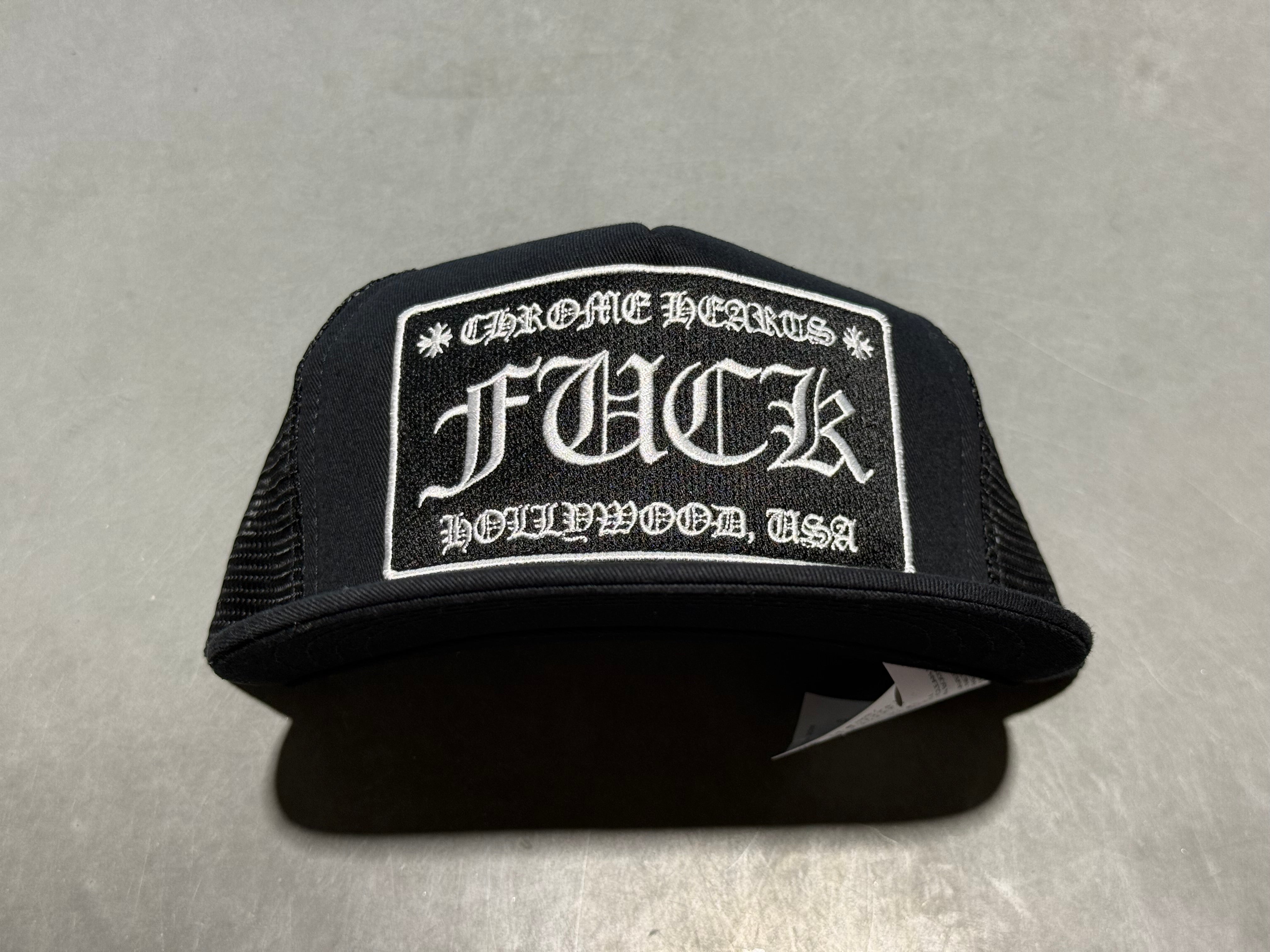 NEW Chrome Hearts FUCK Trucker - Black/Black