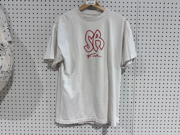 USED Stray Rats Subu Logo Tee - White Size Large