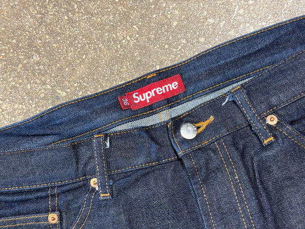 USED Supreme Selvedge Denim - Dark Indigo Size 36