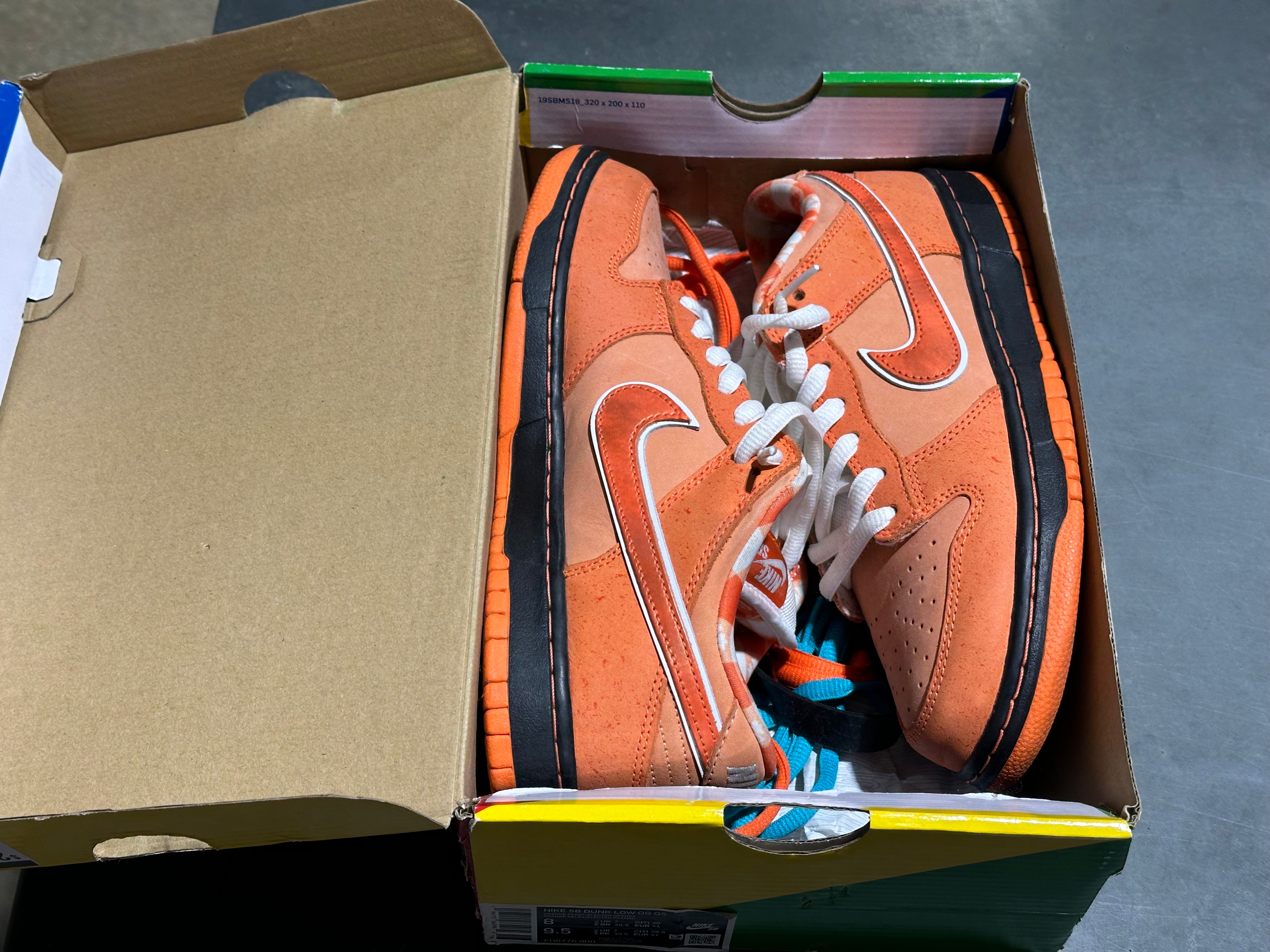 Nike SB Dunk Low Concepts - Orange Lobster Size 8