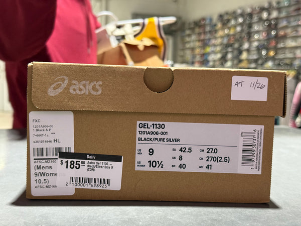 Asics Gel 1130 - Black/Silver Size 9