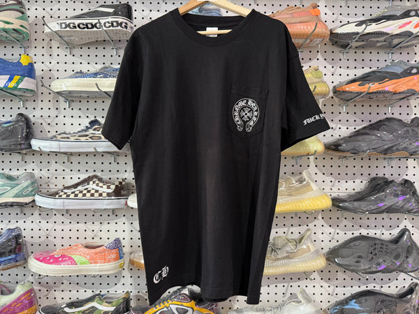 USED VTG Chrome Hearts Hong Kong Pocket Tee - Black Size Large