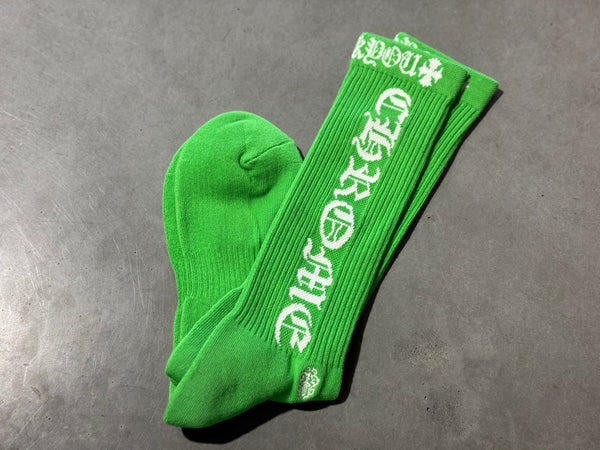 NEW Chrome Hearts Socks - Vertical Logo/Green