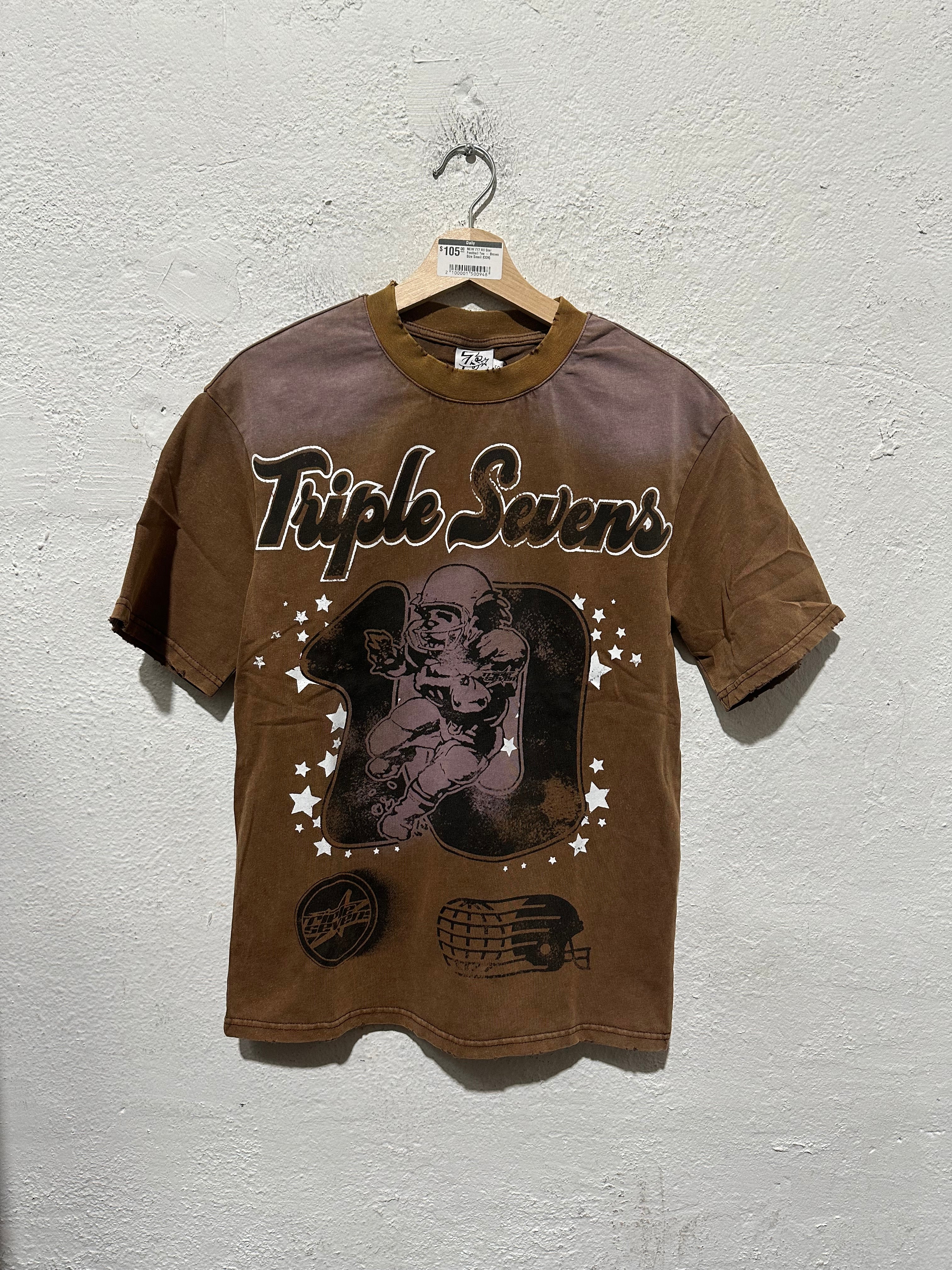 777 Triple Sevens All Star Football Tee - Brown