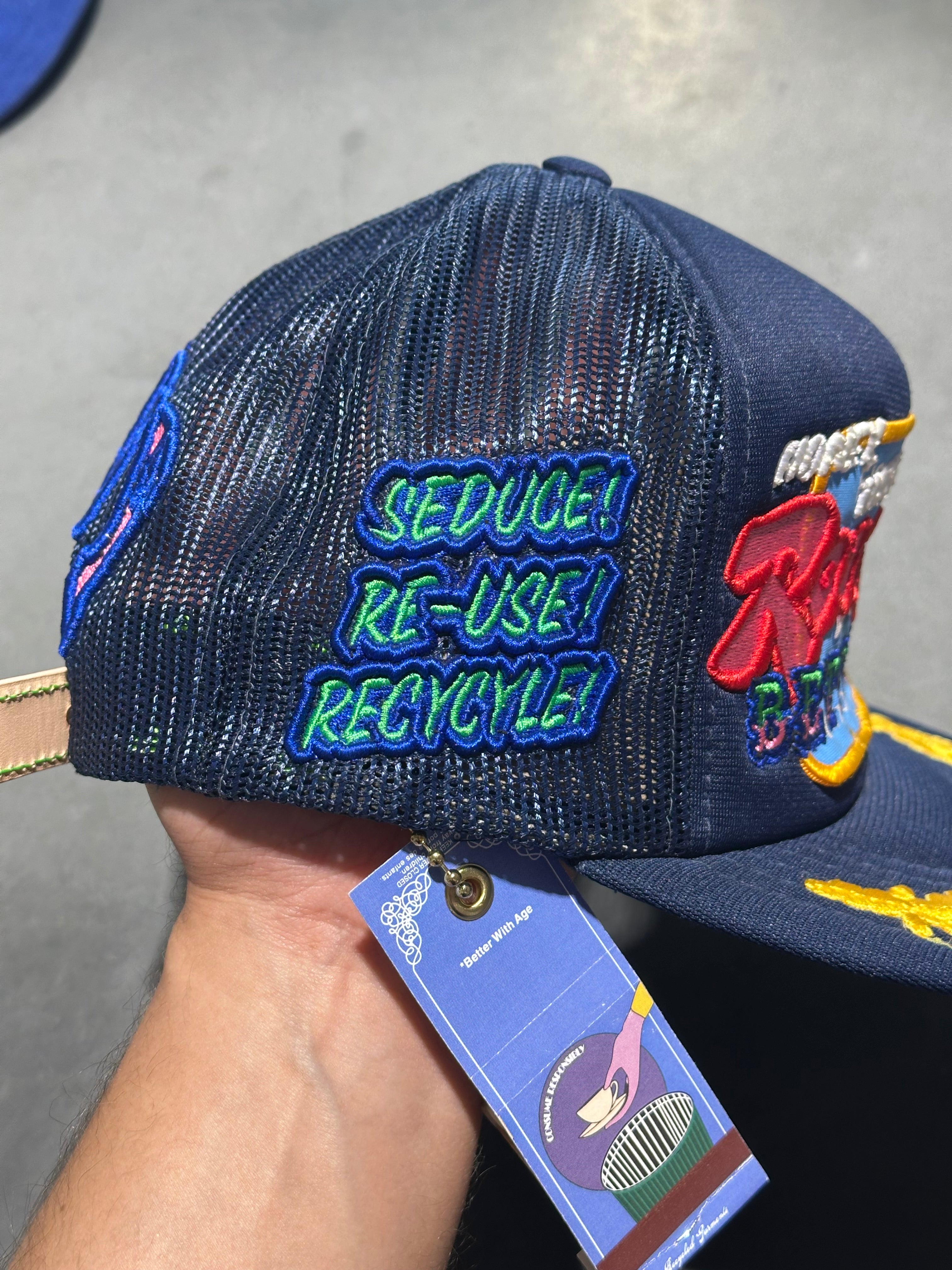 NEW Better With Age Kinky Vintage Hat - Navy