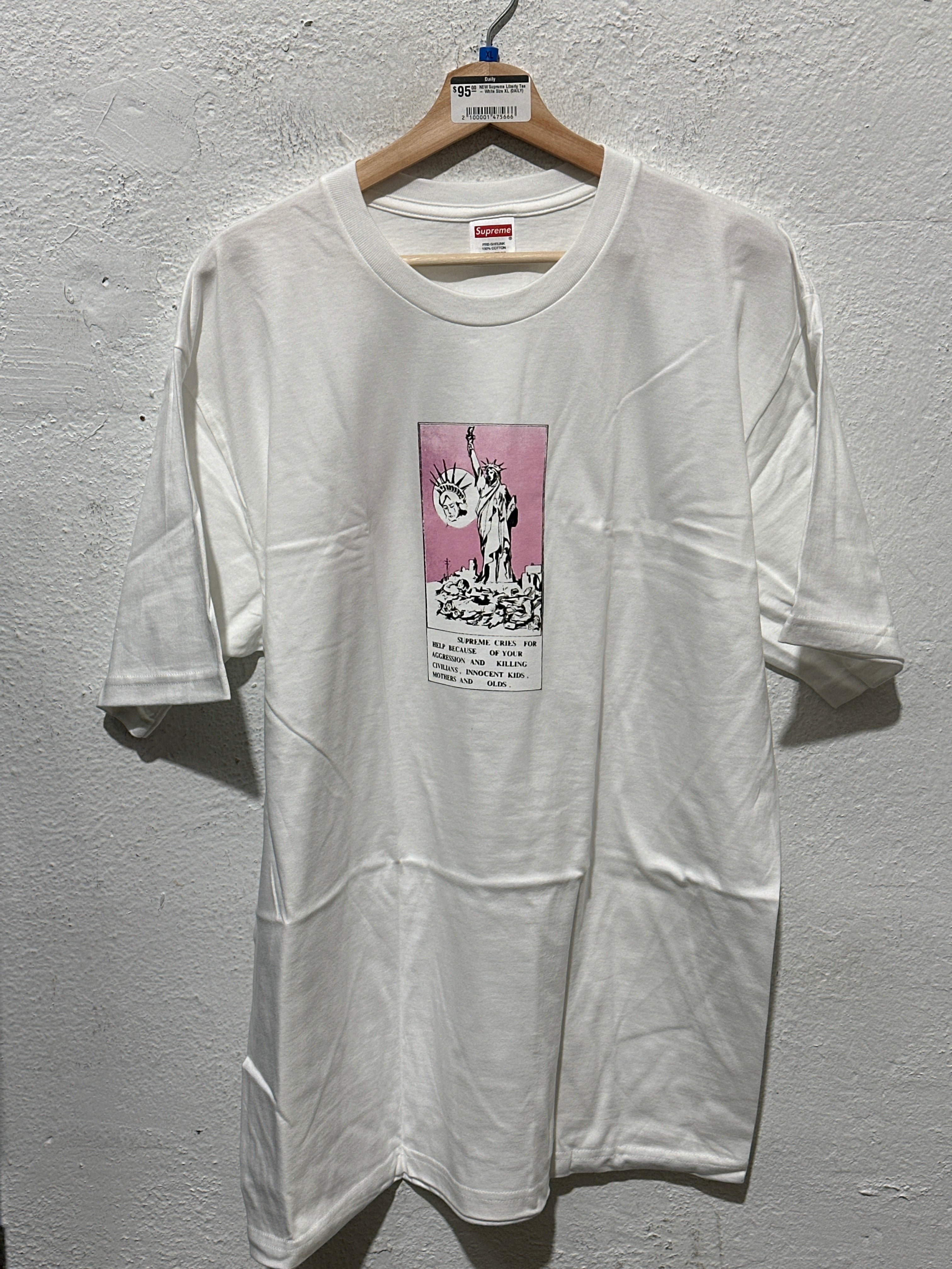 NEW Supreme Liberty Tee - White Size XL