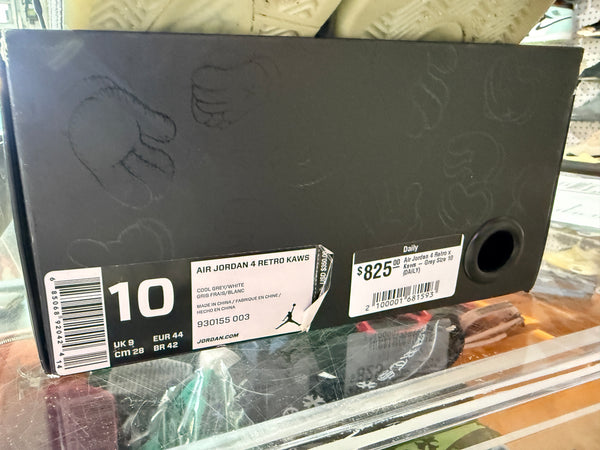 Air Jordan 4 Retro x Kaws - Grey Size 10