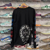 USED Chrome Hearts Horse Shoe Color Sleeve L/S Tee - Black Size Large