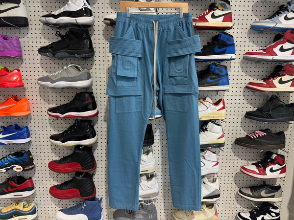 NEW Rick Owens DRKSHDW Creatch Cargo Pants - Toothpaste Blue Size XL